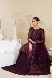 New Magenta Embroidered Pakistani Salwar Suit Party Wear Sharara Style