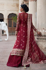 New Maroon Embroidered Pakistani Wedding Dress Classic Kameez Sharara