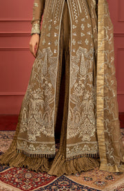 New Mendi Brown Heavily Embellished Pakistani Long Shirt Party Wear 2023