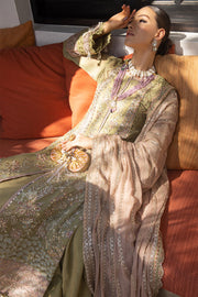 New Mendi Green Embellished Open shirt Sharara Pakistani Wedding Dress