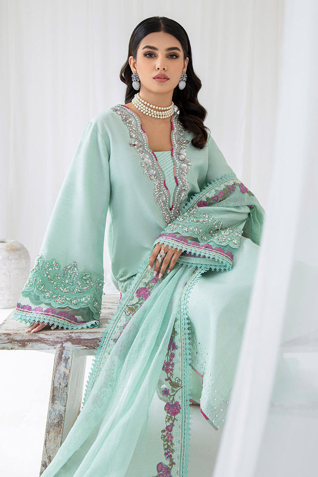 New Mint Aqua Pakistani Salwar Suit with Embroidered Salwar Kameez Dupatta