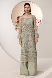 New Mint Green Embroidered Pakistani Wedding Dress Kameez Gharara