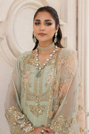 New Mint Green Heavily Embroidered Chiffon Pakistani Salwar Kameez Suit