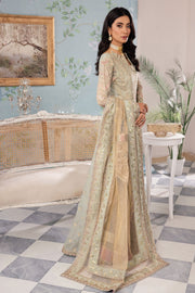 New Mint Green Shade Gold Embellished Pakistani Wedding Dress Pishwas 2024