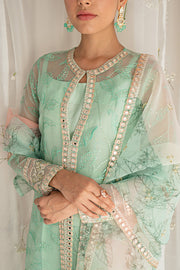 New Mint Green Traditionally Embellished Pakistani Salwar Suit with Dupatta
