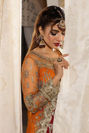 New Mustard Embroidered Pakistani Wedding Dress in kameez Sharara Style