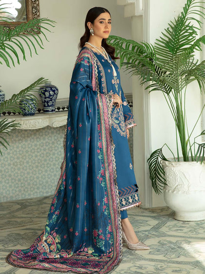 New Navy Blue Embroidered Pakistani Salwar kameez Dupatta Salwar Suit 2023