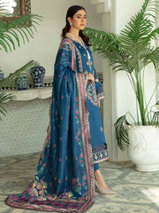 New Navy Blue Embroidered Pakistani Salwar kameez Dupatta Salwar Suit 2023