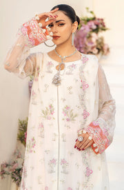 New Off White Embroidered Long Pakistani Salwar Kameez with Dupatta