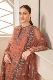 New Orange Pink Embroidered Pakistani Salwar Kameez Dupatta Salwar Suit