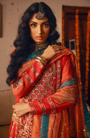 New Orange Red Elegant Pakistani Salwar Kameez Embroidered Suit 2023