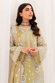 New Pakistani Embroidered Kameez Crushed Sharara Yellow Wedding Dress