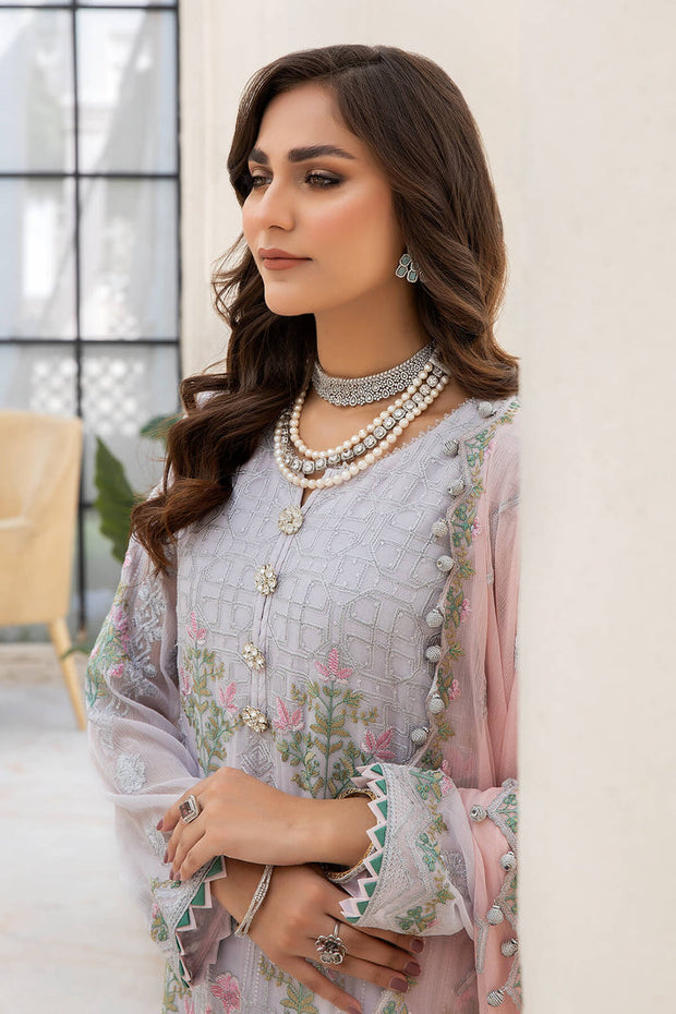 New Pakistani salwar Kameez Dupatta Lilac Heavily Embroidered Salwar Suit