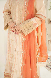 New Peach Embroidered Pakistani Salwar Kameez Dupatta Party Dress 2023