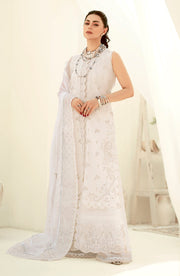 New Pearl White Embroidered Pakistani Salwar Kameez Dupatta Suit