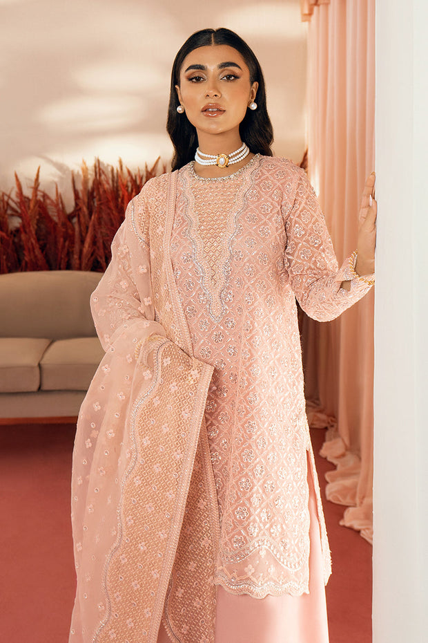 New Pink Heavily Embellished Pakistani Kameez Sharara Dupatta