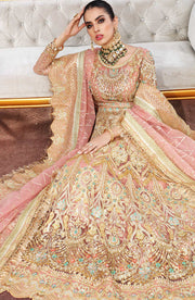 New Pink Pakistani Multi Colored Heavily Embellished Pishwas Wedding Dress