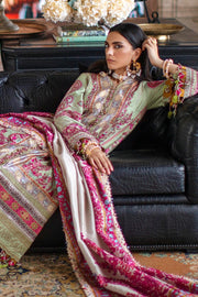 New Premium Sage Green Embroidered Pakistani Kameez Salwar Suit 2023