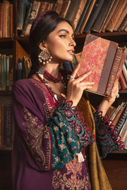 New Purple Embellished Long Pakistani Salwar Kameez with Dupatta Suit