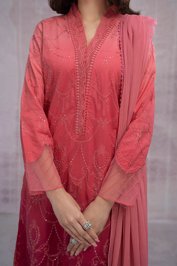 New Reddish Pink Embroidered Pakistani Salwar Kameez Dupatta Salwar Suit