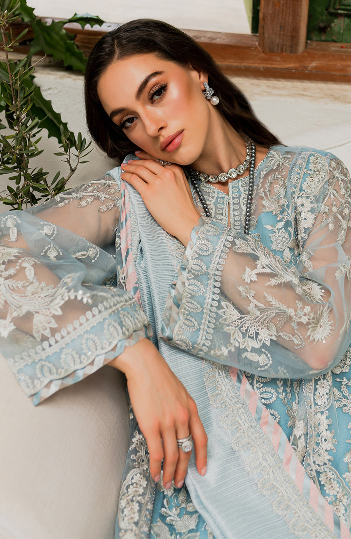 New Regal Blue Embroidered Pakistani Salwar Kameez Dupatta Salwar Suit 2023