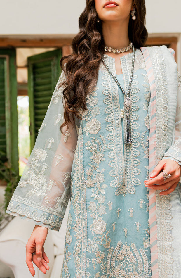 New Regal Blue Embroidered Pakistani Salwar Kameez Dupatta Salwar Suit