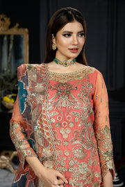 New Rose Pink Embroidered Pakistani Wedding Dress in Gharara Kameez Style