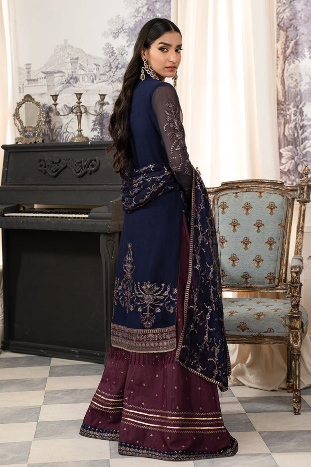 New Royal Blue Embroidered Pakistani Wedding Dress kameez Gharara