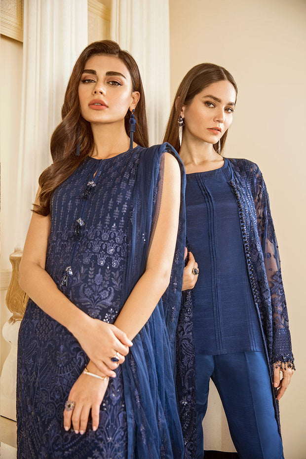 New Royal Blue Heavily Embroidered Pakistani Salwar Kameez Party Dress 2023