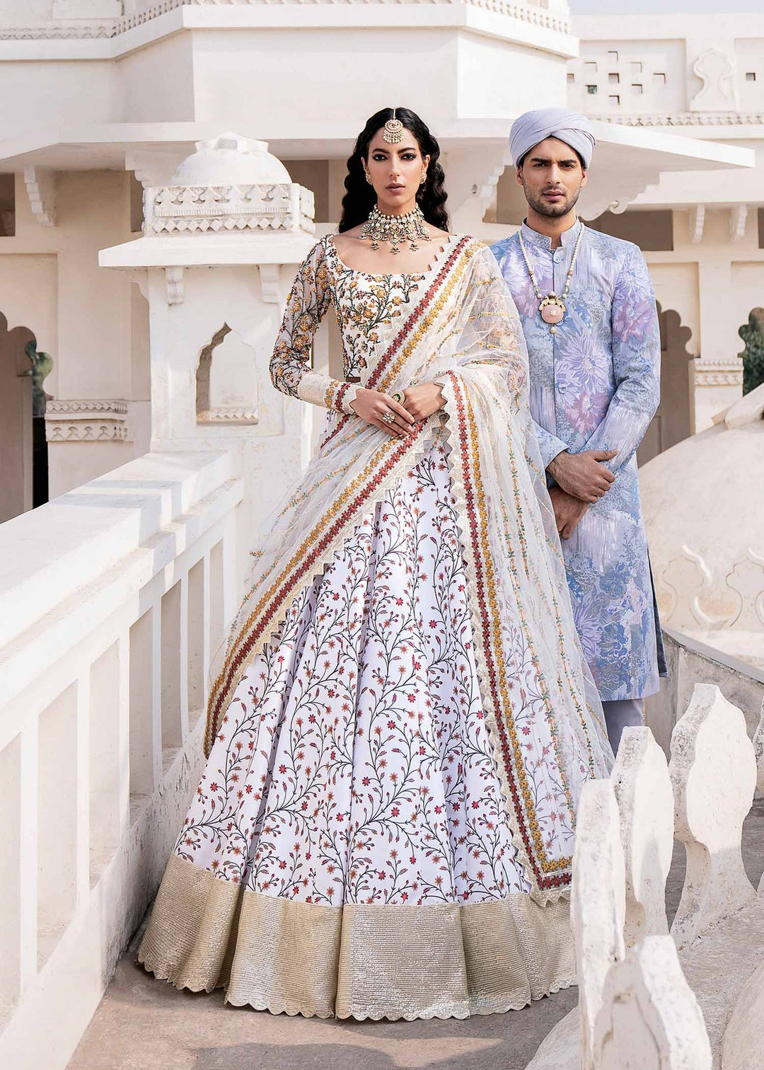New Royal Ivory Heavily Embellished Pakistani Wedding Dress Lehenga Choli