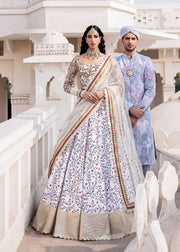 New Royal Ivory Heavily Embellished Pakistani Wedding Dress Lehenga Choli