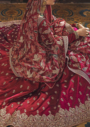 New Royal Maroon Embellished Lehenga Choli Pakistani Wedding Dress