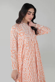 New Royal Peach Front Open Frock Ready To Wear Pakistani Salwar Kameez