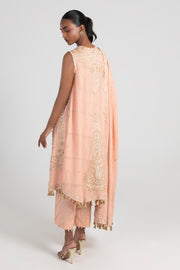 New Royal Peach Luxury Pret A-Line Cut Style Pakistani Salwar Kameez