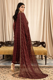 New Rusty Brown Shade Embroidered Pakistani Party Wear Long Frock 2024