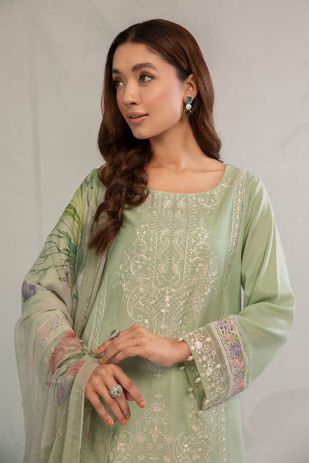 New Sea Green Embroidered Pakistani Salwar Kameez with Dupatta Salwar Suit