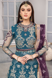 New Sea Green Heavily Embellished Pakistani Maxi Style Wedding Dress 2023
