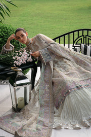 New Silver Embellished Pakistani Wedding Dress Kameez Crushed Sharara Style 2023
