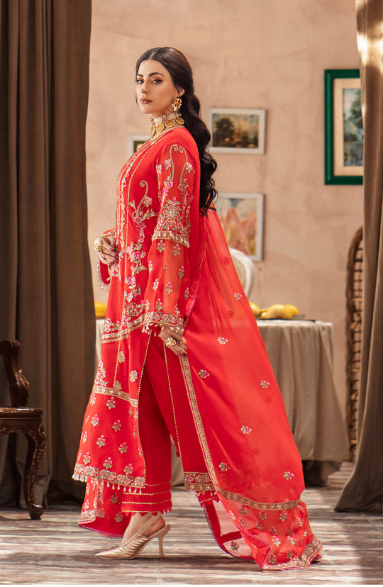 New Stunning Red Embroidered Pakistani Salwar Kameez Wedding Dress 2023