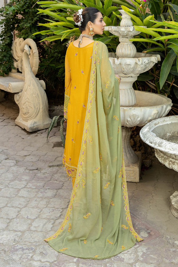 New Sunflower Yellow Embroidered Pakistani Salwar Kameez Dupatta Salwar Suit