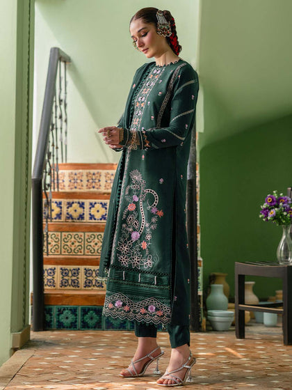 New Tea Green Embroidered Pakistani Salwar Kameez Dupatta Party Dress