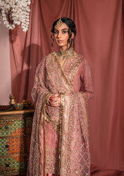 New Tea Pink Embroidered Kameez Sharara Dupatta Pakistan Wedding Dress