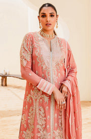 New Tea Pink Embroidered Pakistani Salwar Kameez Dupatta Classic Suit