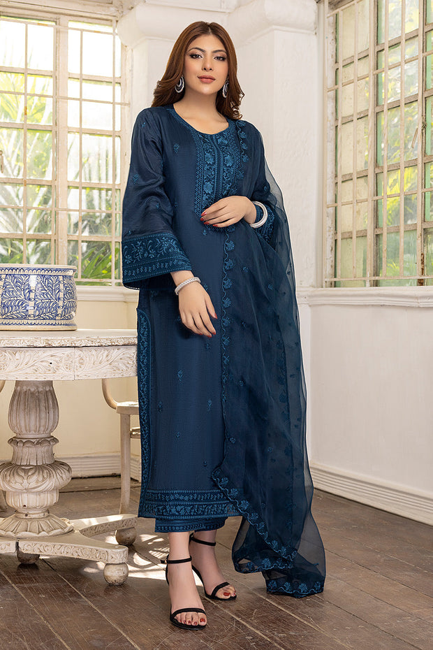 New Teal Blue Embroidered Pakistani Salwar Kameez Dupatta Salwar Suit 2023