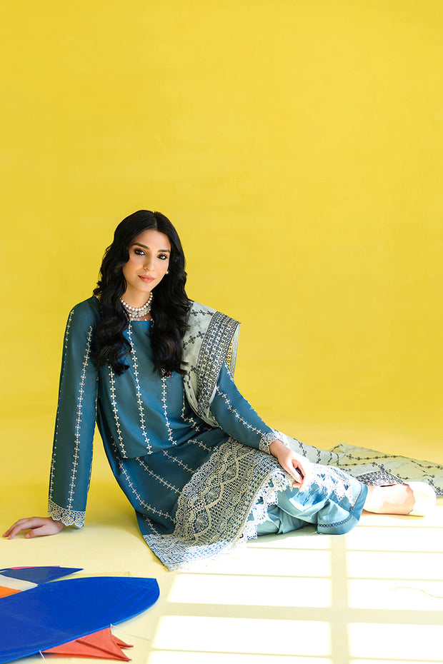 New Teal Green Embroidered Pakistani Salwar Kameez Dupatta Salwar Suit