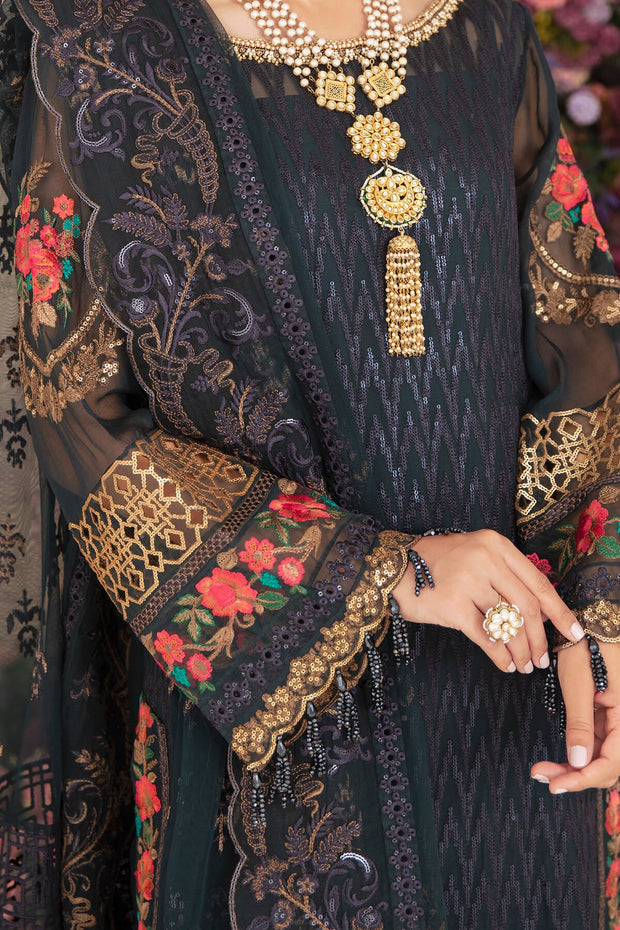 New Traditional Black Embroidered Pakistani Salwar Kameez Dupatta Suit