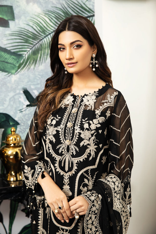 New Traditionally Embellished Black Pakistani Salwar Kameez with Dupatta 2023