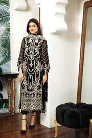 New Traditionally Embellished Black Pakistani Salwar Kameez with Dupatta