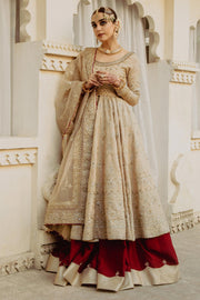 Nikkah Dress in Pishwas Frock and Raw Silk Lehnga Style