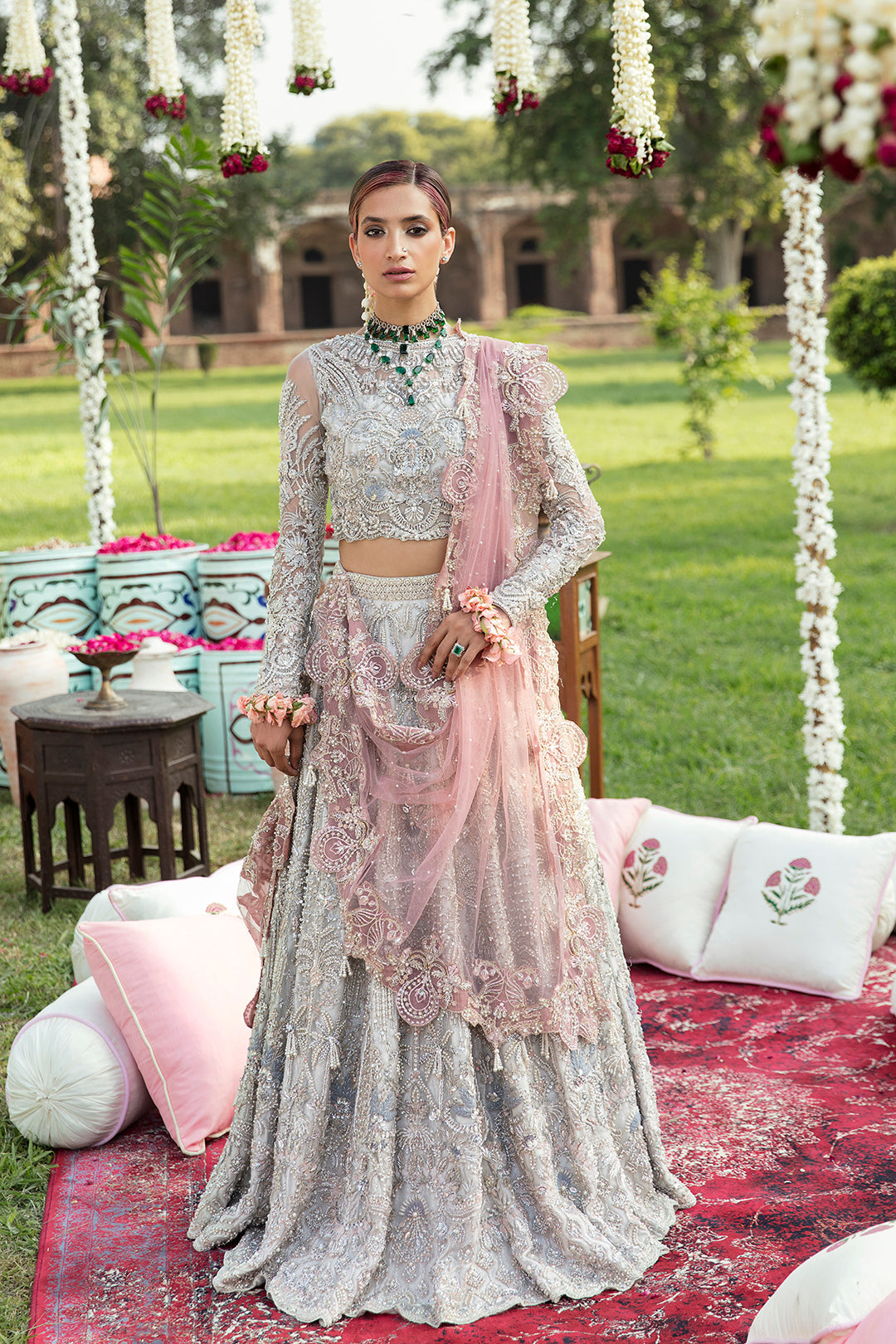 Elegant Pakistani Bridal Dress in Rich Colors